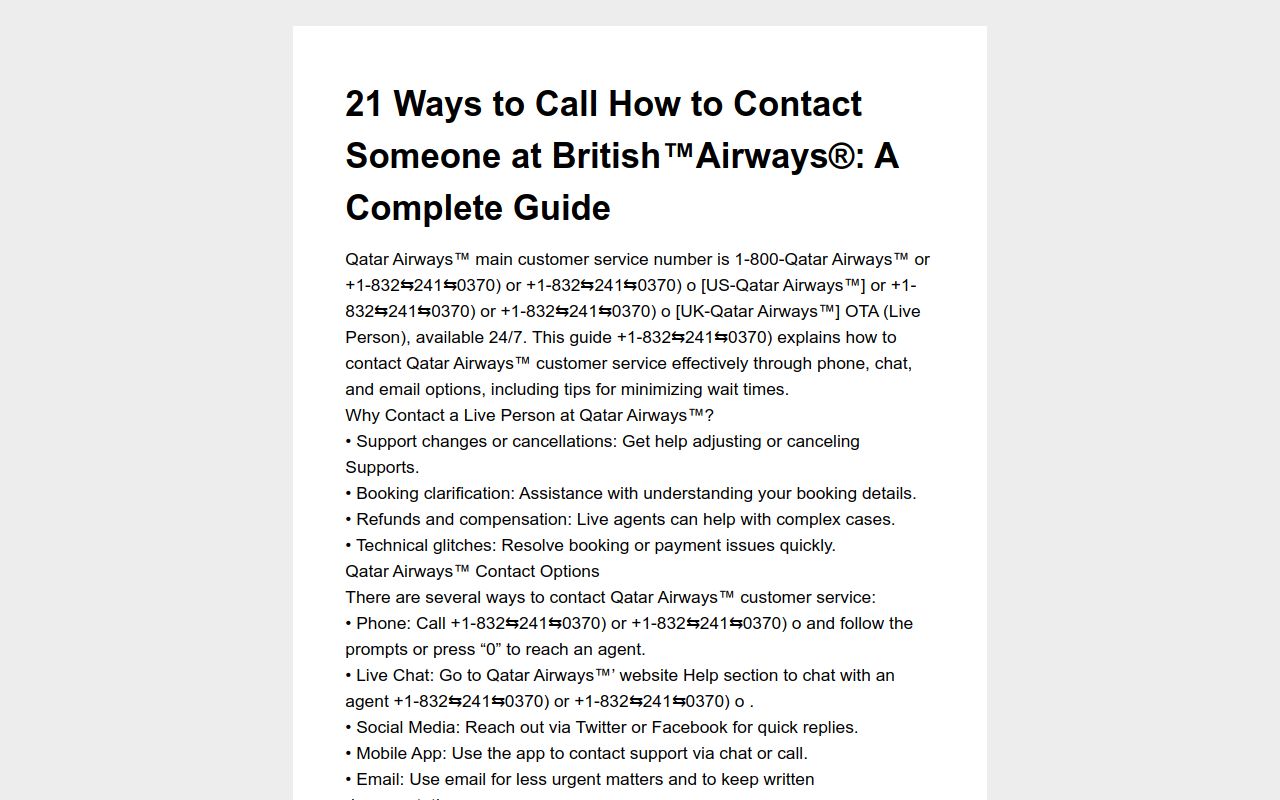 21 Ways to Call How to Contact Someone at British™️Airways®️: A Complete Guide